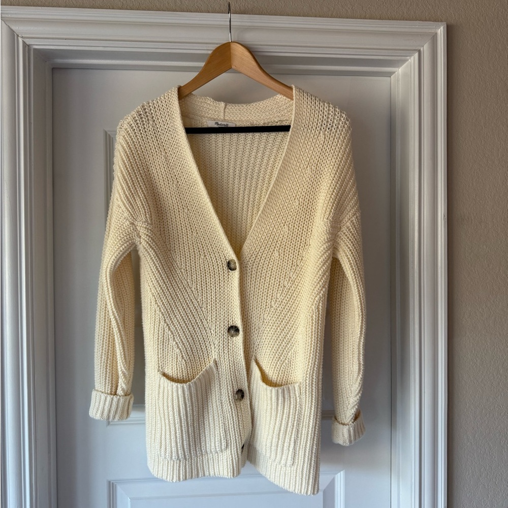 Madewell Cream Button-Up Cardigan